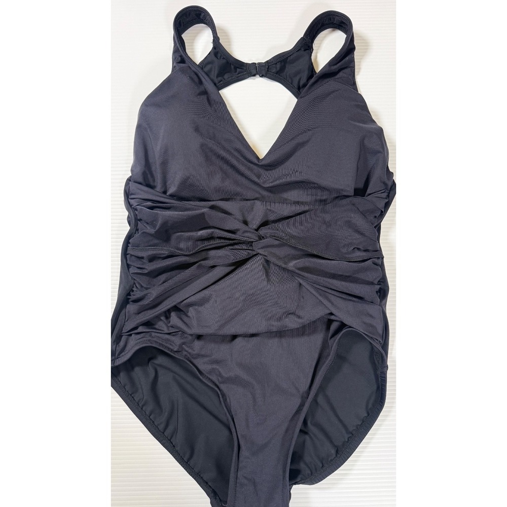 Magicsuit Black One Piece Swimsuit Size 8 NWT Tummy Control Ruched MSRP $172